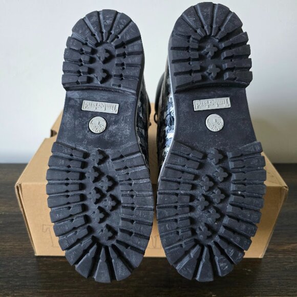 NIB Timberland Black White & Gray Camo Patterned Leather 6" Lug Sole Boots - Picture 15 of 16